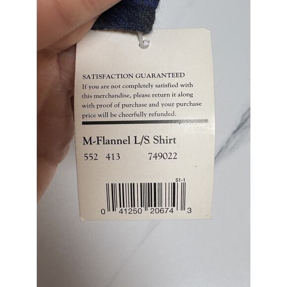 Lakentrail Men’s Blue Plaid Flannel Button Down Shirt Size M Vintage NWT - Picture 3 of 5